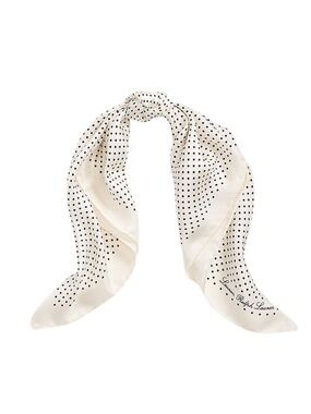 Lauren Ralph Lauren Silk Polka Dot Scarf Ivory Black 22x22